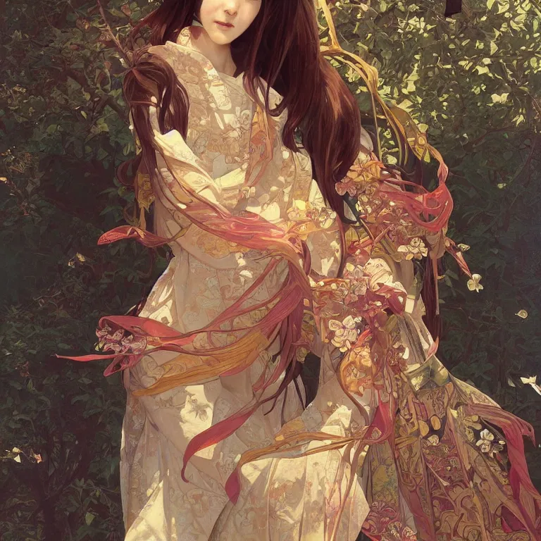 Prompt: a beautiful realistic painting of kukai at koyasan, intricate, elegant, beauty girl, highly detailed, digital painting, artstation, concept art, by krenz cushart and artem demura and alphonse mucha, vibrant colors and hard shadows and strong rim light