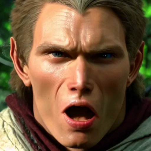 Image similar to Live Action Still of Jerma in The Lord of the Rings, real life, hyperrealistic, ultra realistic, realistic, highly detailed, epic, HD quality, 8k resolution, body and headshot, film still