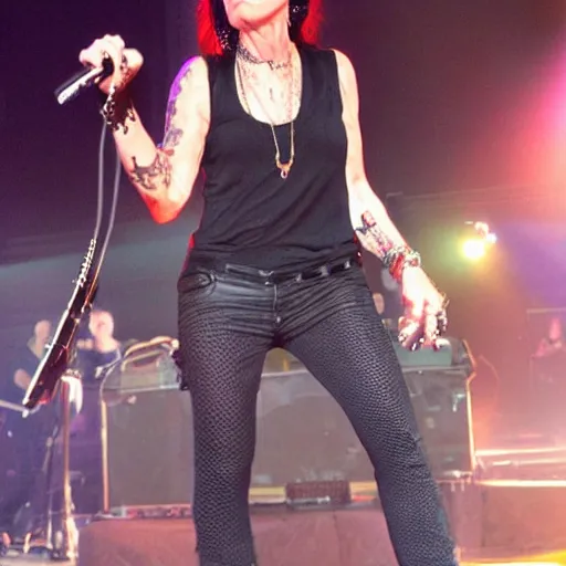 Prompt: beth hart goes crazy on stage, rock'n'roll!!!