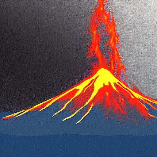 Prompt: a volcano, digital art