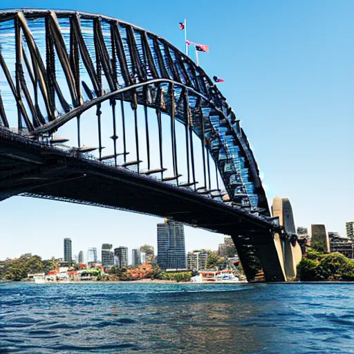 Prompt: sydney harbour bridge constructed from lego, canon eos r 3, 8 k, raw, unedited