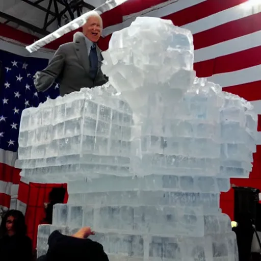 Image similar to joe biden ice sculpture, award winning