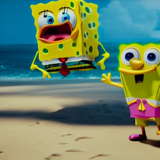 Prompt: Keanu Reevez in the role of SpongeBob . Octane render, 4k, 8k, unreal 5, very detailed, hyper realism, trending on artstation.