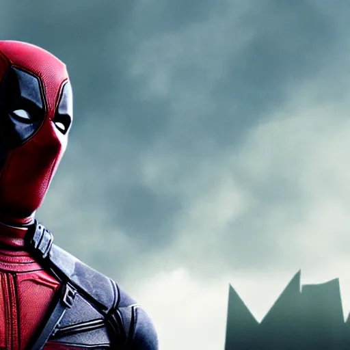 Image similar to deadpool and batman together 4 k detailed super realistic