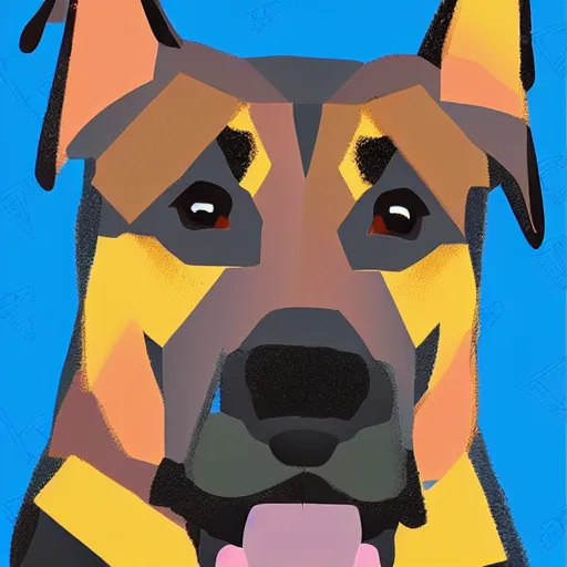 Image similar to cubist portrait of rottweiler german shepherd dog mix