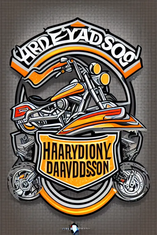 Image similar to Harley Davidson motorbike , sticker, colorful, illustration, highly detailed, simple, smooth and clean vector curves, no jagged lines, vector art, smooth