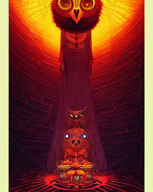 Image similar to Throne Room of the Shaman Owl King, by Kilian Eng