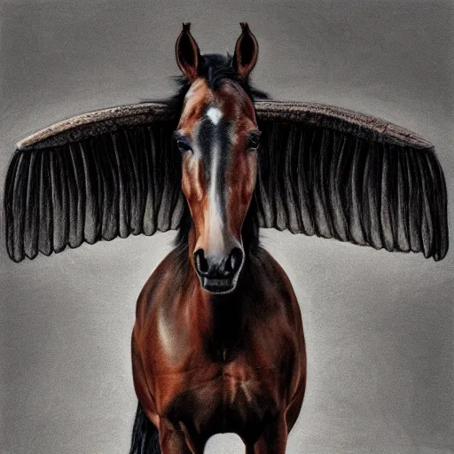 Prompt: a colored pencil drawing of an horse by natalia rojas and ana maria martinez jaramillo adonna khare and marco mazzoni and diego fazio and dirk dzimirsky, pastel color, wingspan style, highly detailed, realistic graphite, artstation, 4 k, realism, photorealism, fine art