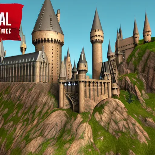 Prompt: hogwarts castle video game, unreal engine, 3d render