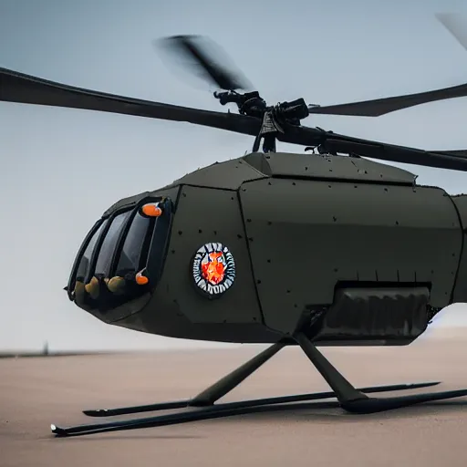 Image similar to futuristic military cargo helicopter 85mm f/1.4