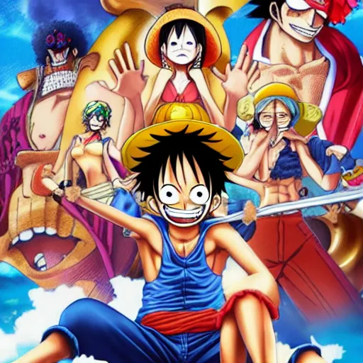 Prompt: One Piece Movie Poster クリック推奨, rendered, Pixiv, Artstation, Pixar, Professional