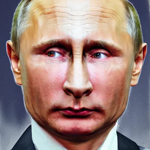 Image similar to vladimir putin as a loser crying fat ugly baby hyperrealism