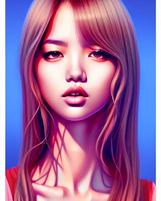 Image similar to richly detailed color illustration of lalisa illustrated by artgerm and mina petrovic and timothy kong and marina federovna. 3 d shadowing, eyes closed