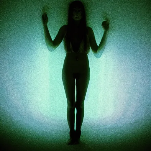 Image similar to neon glow viewpoint of the pale dead princess, cracks of blinding lights on the skin, vortex background shading, self portrait pic by 35mm