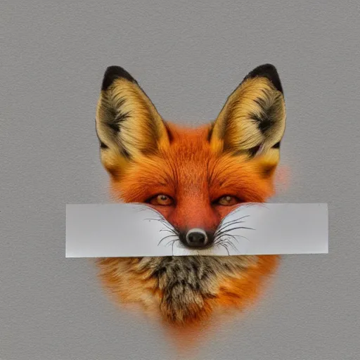 Image similar to a fox holding up a blank sign, digital art