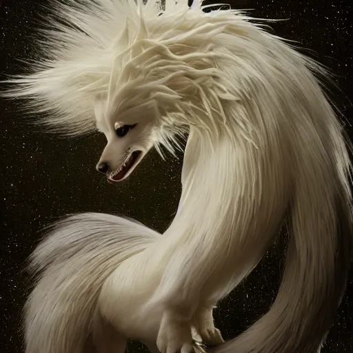 Prompt: national geographic professional photo of ninetales, award winning