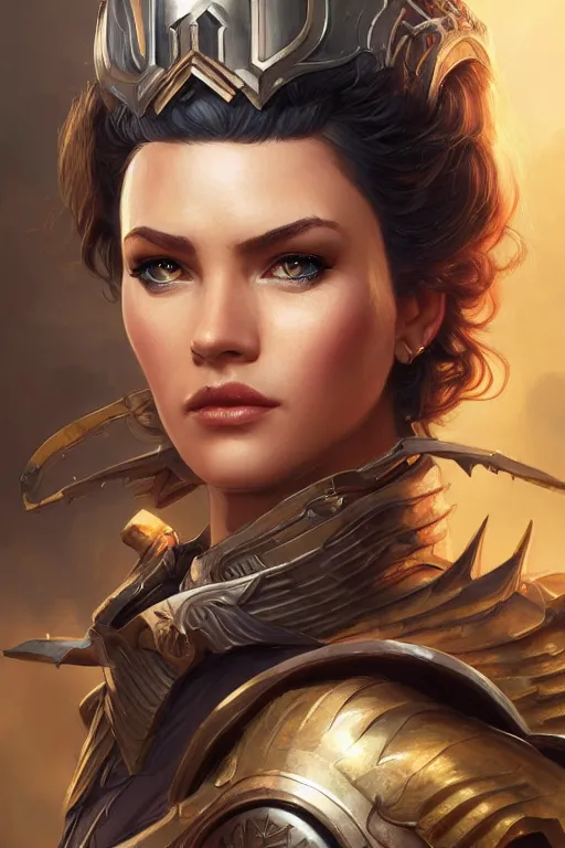 Image similar to amazon valkyrie athena, d & d, fantasy, portrait, highly detailed, headshot, digital painting, trending on artstation, concept art, sharp focus, illustration, art by artgerm and greg rutkowski and magali villeneuve