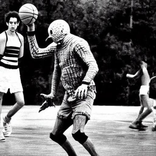 Image similar to Freddy Krueger playing basketball with Jason Voorhees