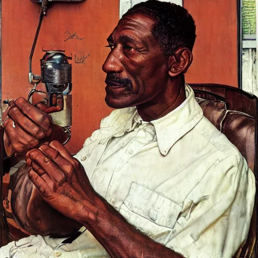 Prompt: Ernest Worrell portrait by Norman Rockwell