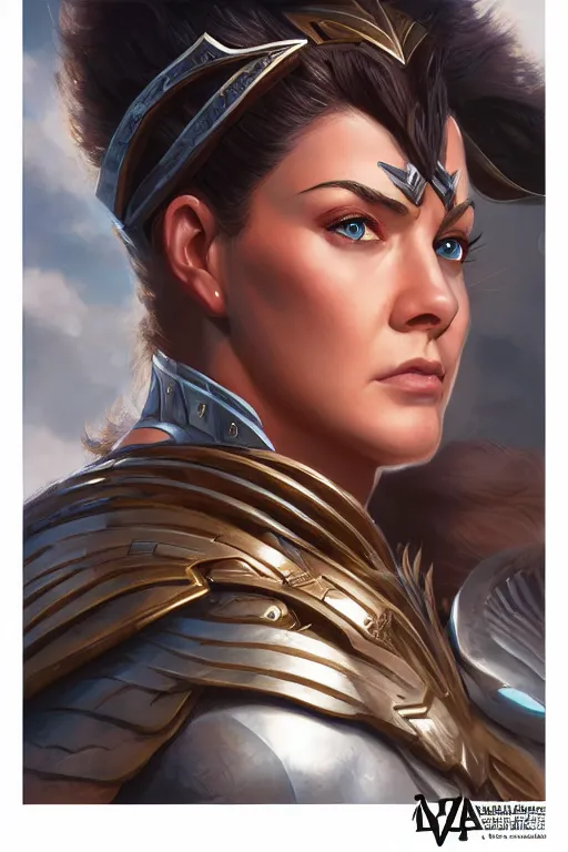 Image similar to amazon valkyrie athena, d & d, fantasy, portrait, highly detailed, headshot, digital painting, trending on artstation, concept art, sharp focus, illustration, art by artgerm and greg rutkowski and magali villeneuve