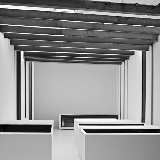 Prompt: a dezeen showroom, archdaily, minimalissimo photo of minimal synthesizer by john pawson, virgil abloh,