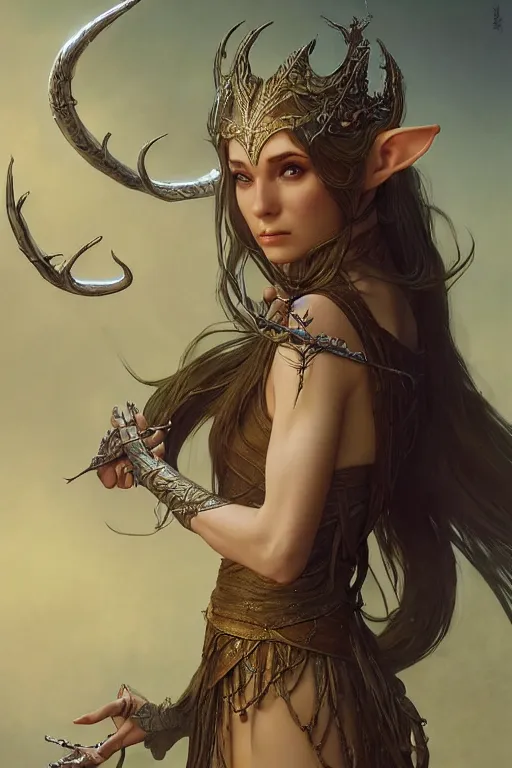 Prompt: beautiful elven princess, accurate anatomy, only two hands, highly detailed, digital painting, artstation, concept art, smooth, sharp focus, illustration, Unreal Engine 5, 8K, art by Ross Tran and Michael Whelan and greg rutkowski and alphonse Mucha