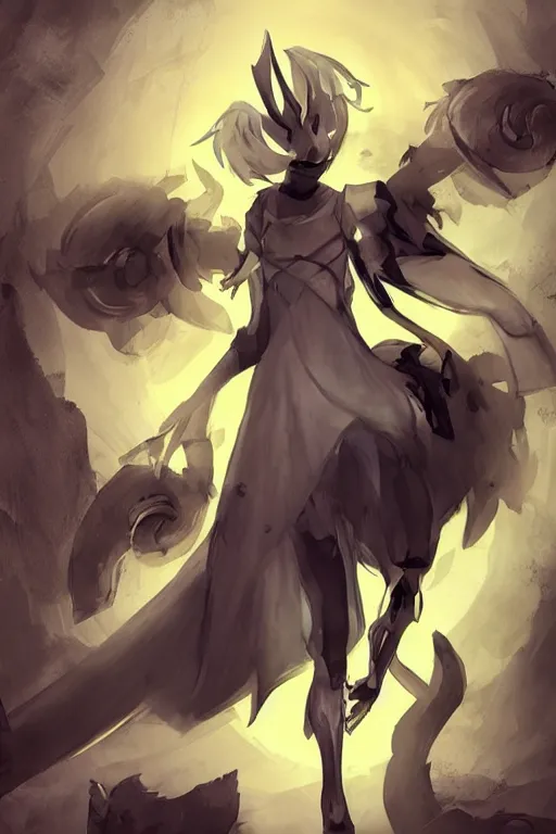 Image similar to Yorda from ico game, concept art, in style of cytus deemo