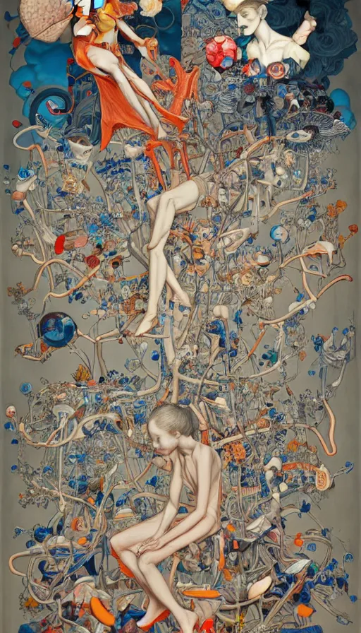 Image similar to the two complementary forces that make up all aspects and phenomena of life, by james jean,