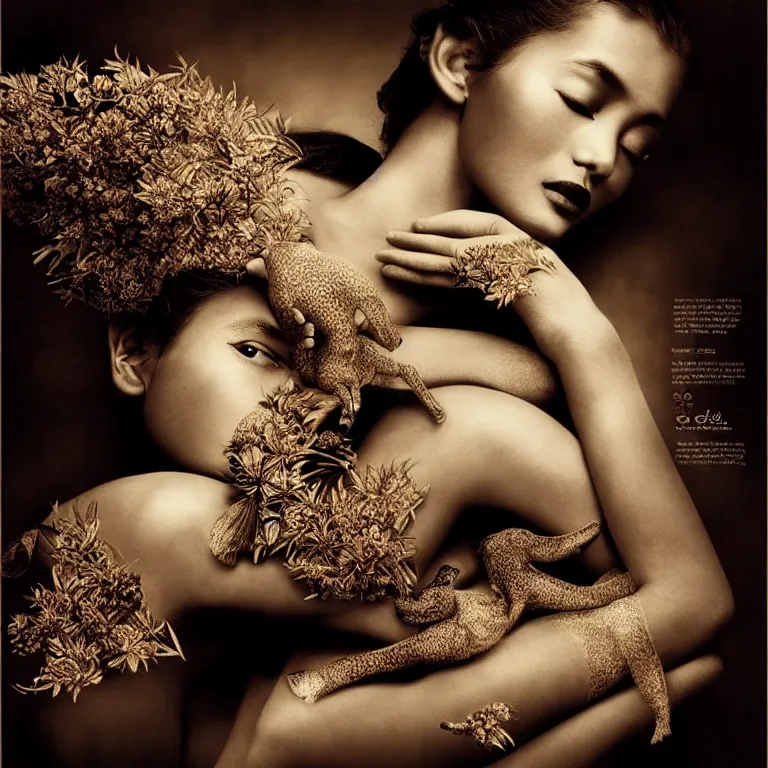 Image similar to fragrance advertising campaign by gregory colbert, highly detailed, intricate