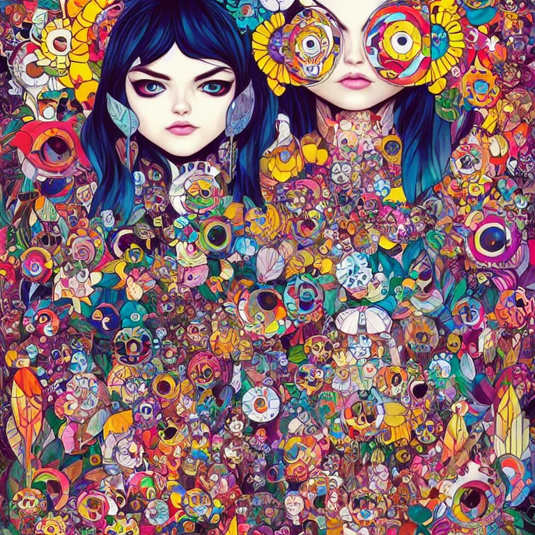 Image similar to DMT City by jeremiah ketner, Martine Johanna and Takashi Murakami, and Sandra Chevrier, digital art