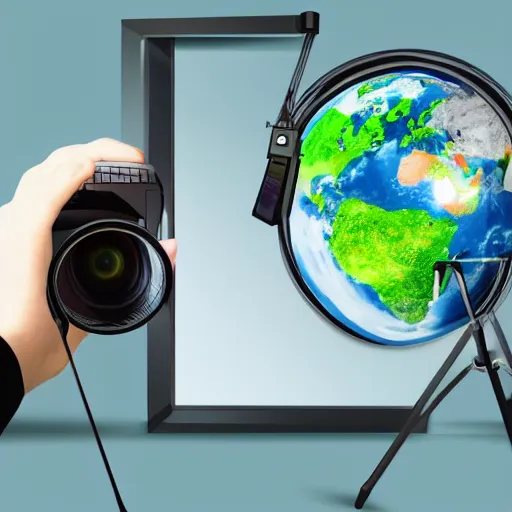 Image similar to photo person using a computer, background | in the background appears a 3d illustration of the world interconnected by the internet