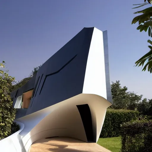 Image similar to house designed by zaha hadid