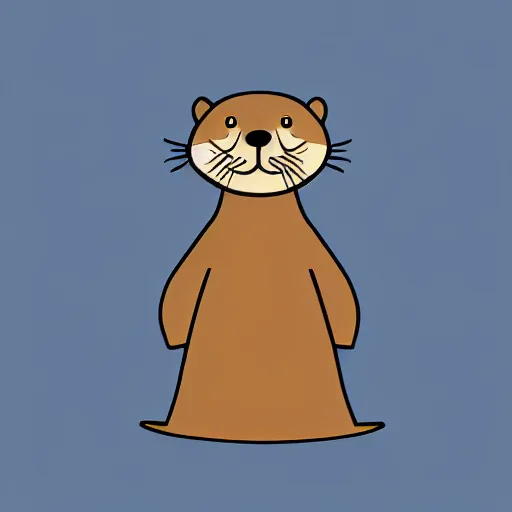 Image similar to an otter in dress, avatar image, digital art, minimalism