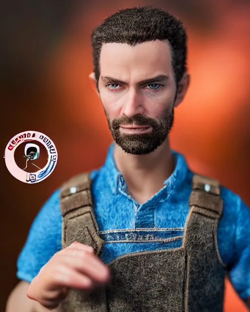 Image similar to twitch streamer adin ross as a action figure. highly detailed felt. hyper real photo. 4 k.