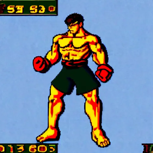 Image similar to MidJourney as a character in Street Fighter 2 Alpha