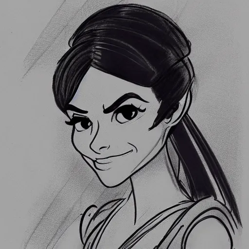 Image similar to milt kahl sketch of victoria justice as princess padme from star wars