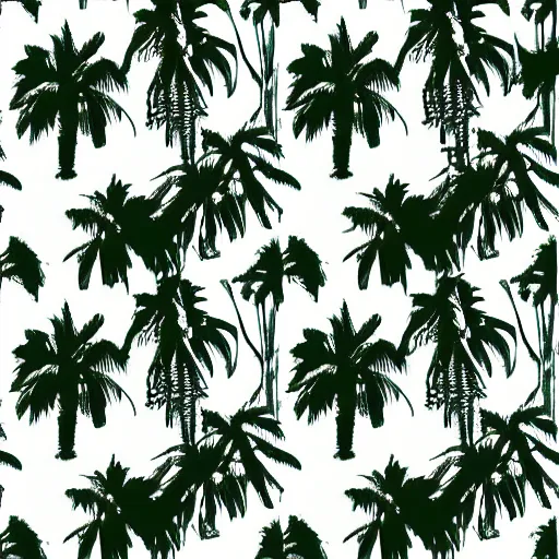 Prompt: palm trees by andy warhol, digital art, trending on artstation