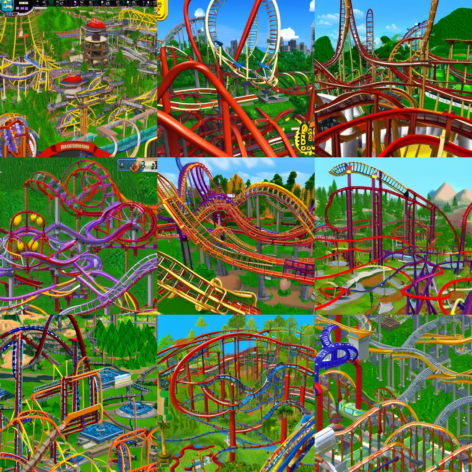 Prompt: videogame rollercoaster tycoon