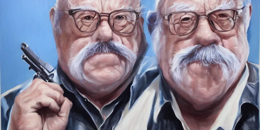 Image similar to wilford brimley staring intently into your soul diabeetus high fidelity painting high resolution trending on artstation