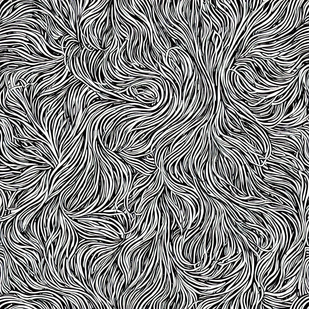 Image similar to seamless pattern of psychedelic roots. black and white, drawing, white background, seamless, ornament.