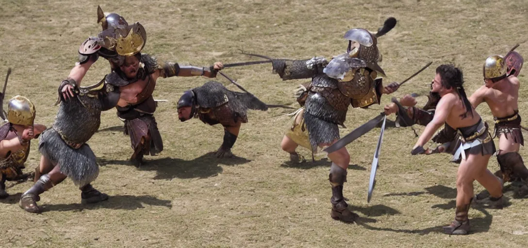 Image similar to mices as gladiator fight in a gladiator arena