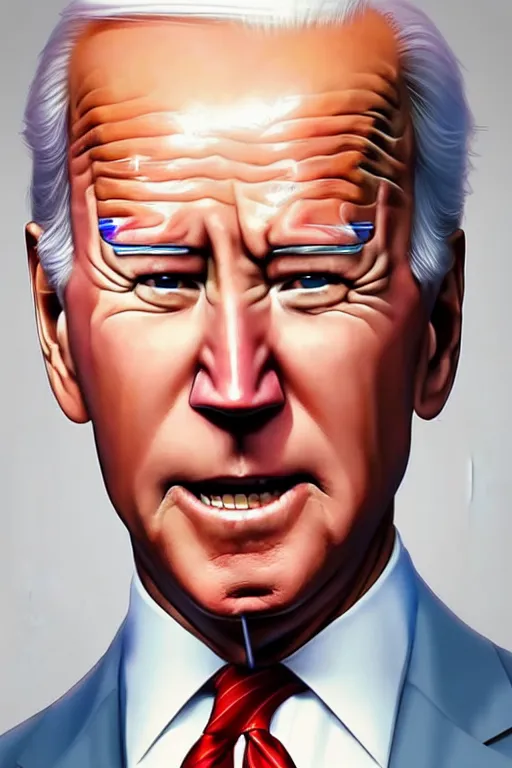 Prompt: joe biden reaction meme, full face, anime, fantastic details, pixiv, hyperdetailed unreal engine, stanley artgerm lau, wlop, rossdraws, james jean marc, simonetti ruan jia and mandy jurgens and artgerm and sakimichan, illustration, digital art, concept art, manga cover