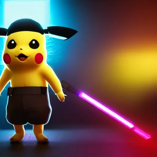 Prompt: highly detailed full body portrait pikachu as john wick, comic style, 8 k, octane render, unreal engine