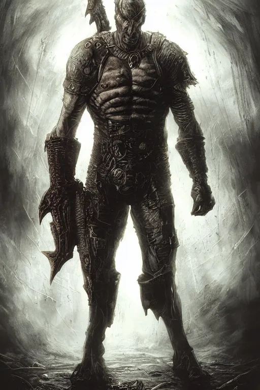 Image similar to portrait of dolph lundgren by hr giger, greg rutkowski, luis royo and wayne barlowe as a diablo, resident evil, dark souls, bloodborne monster