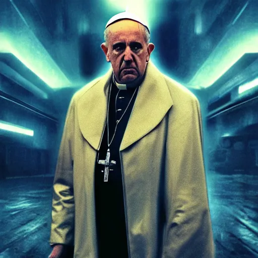 the pope in blade runner 2049, by drew struzan | Stable Diffusion | OpenArt