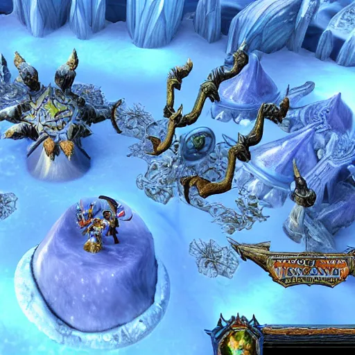 Prompt: world of warcraft frozen throne but frozen throne is a toilet