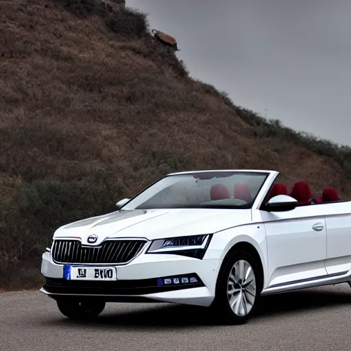 Prompt: 2018 Skoda superb modded as a convertible, top image of all time on /r/Carporn subreddit