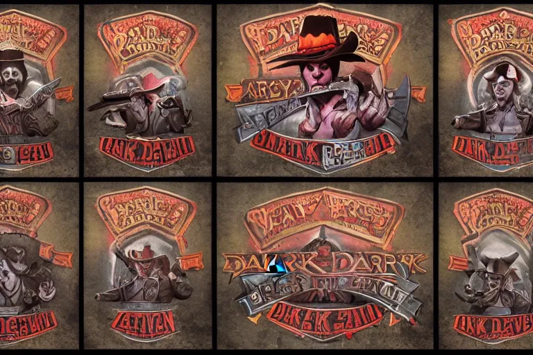 Image similar to 3d sculpt of an arched sign for a circus called 'the dark metal carnival', League of Legends, red dead redemption2, overwatch, artstaton, digital illustration