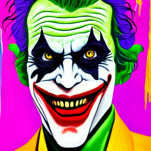 Image similar to photograph of the joker ( 2 0 1 9 ) as a professional artist, standing at an easel with paint, photograph, 3 5 mm, 8 k