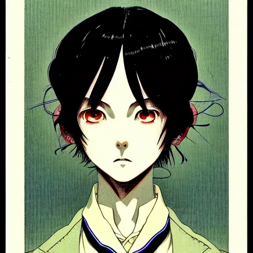 Image similar to prompt: Portrait painted in Miyazaki color style drawn by Katsuhiro Otomo and Takato Yamamoto, inspired by Fables, china doll face, smooth face feature, intricate oil painting, high detail, sharp high detail, manga and anime 2000